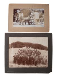 [WESTERN AMERICANA -- CALIFORNIA]. 2 photographs, one featuring a horse-drawn parade float.