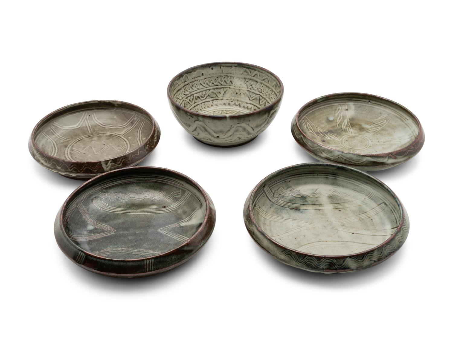 An Assembled Group of Five Bowls