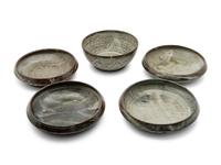 An Assembled Group of Five Bowls