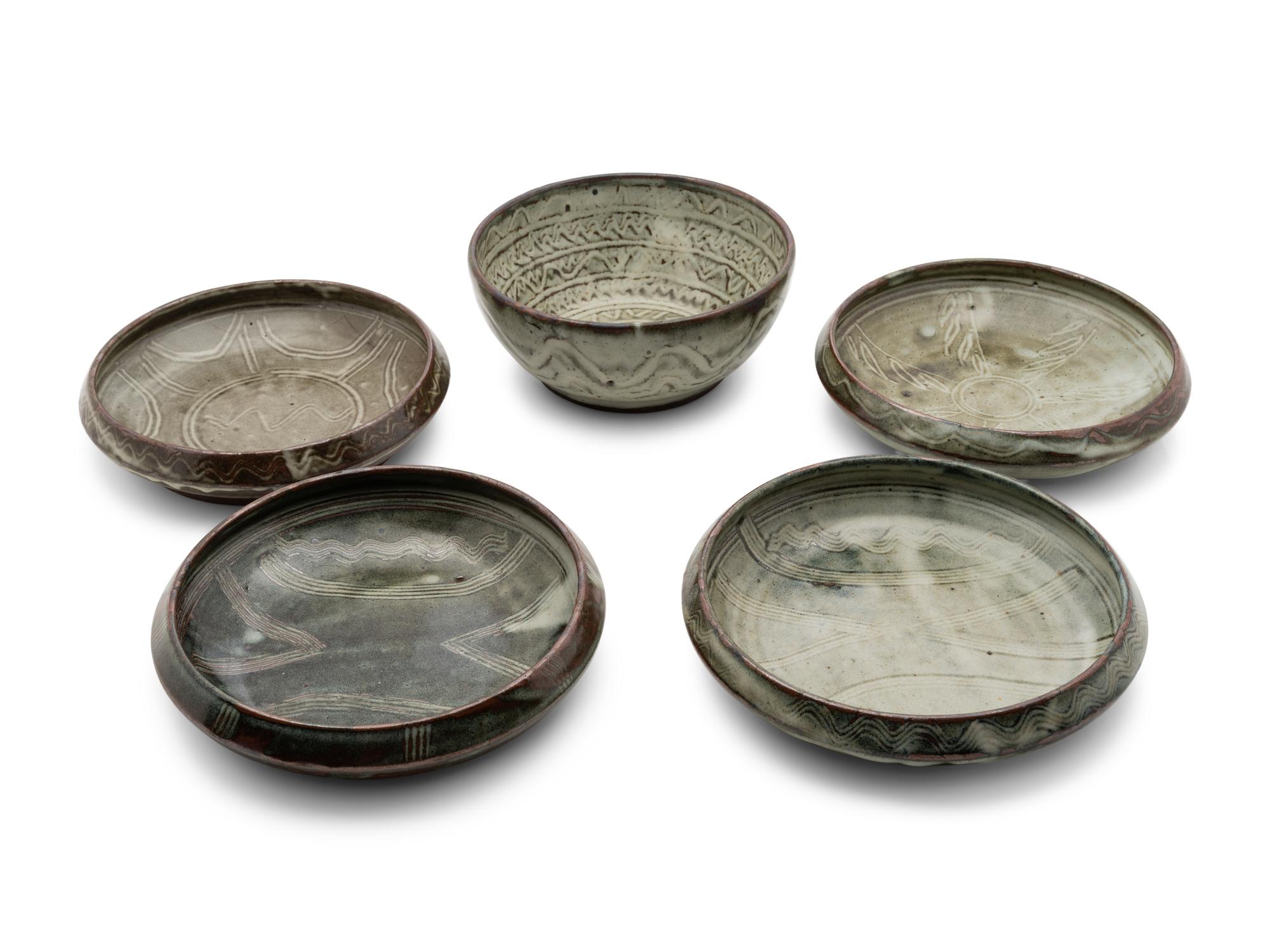 An Assembled Group of Five Bowls