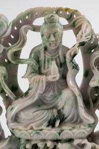 A Large Burmese Jade Figure of Guanyin