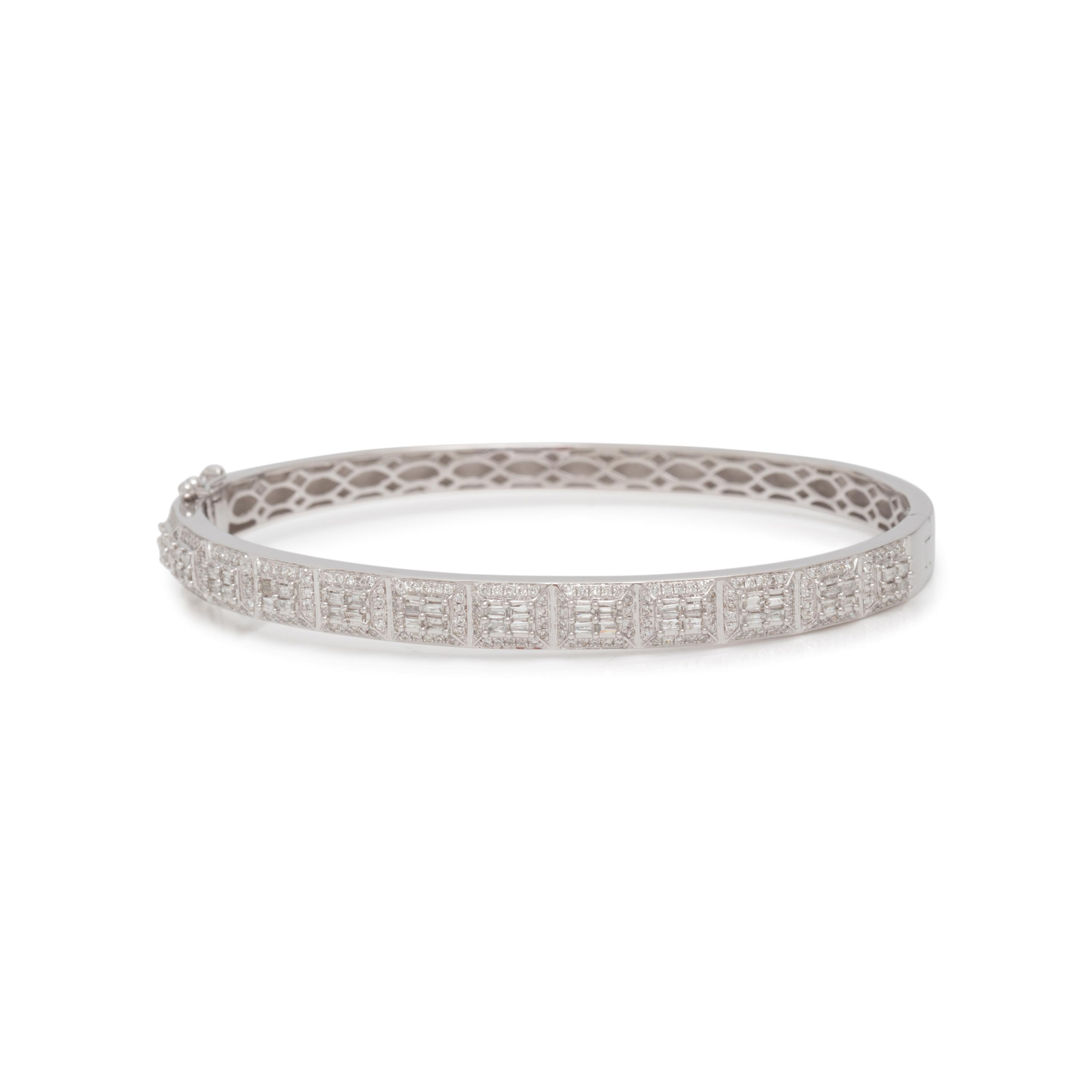 WHITE GOLD AND DIAMOND BANGLE BRACELET