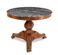 A Louis Philippe Mahogany Marble-Top Center Table