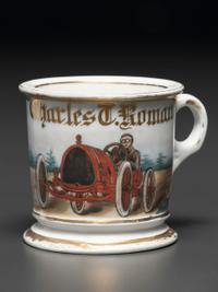 A Race Car Driver's Porcelain Occupational Shaving Mug
