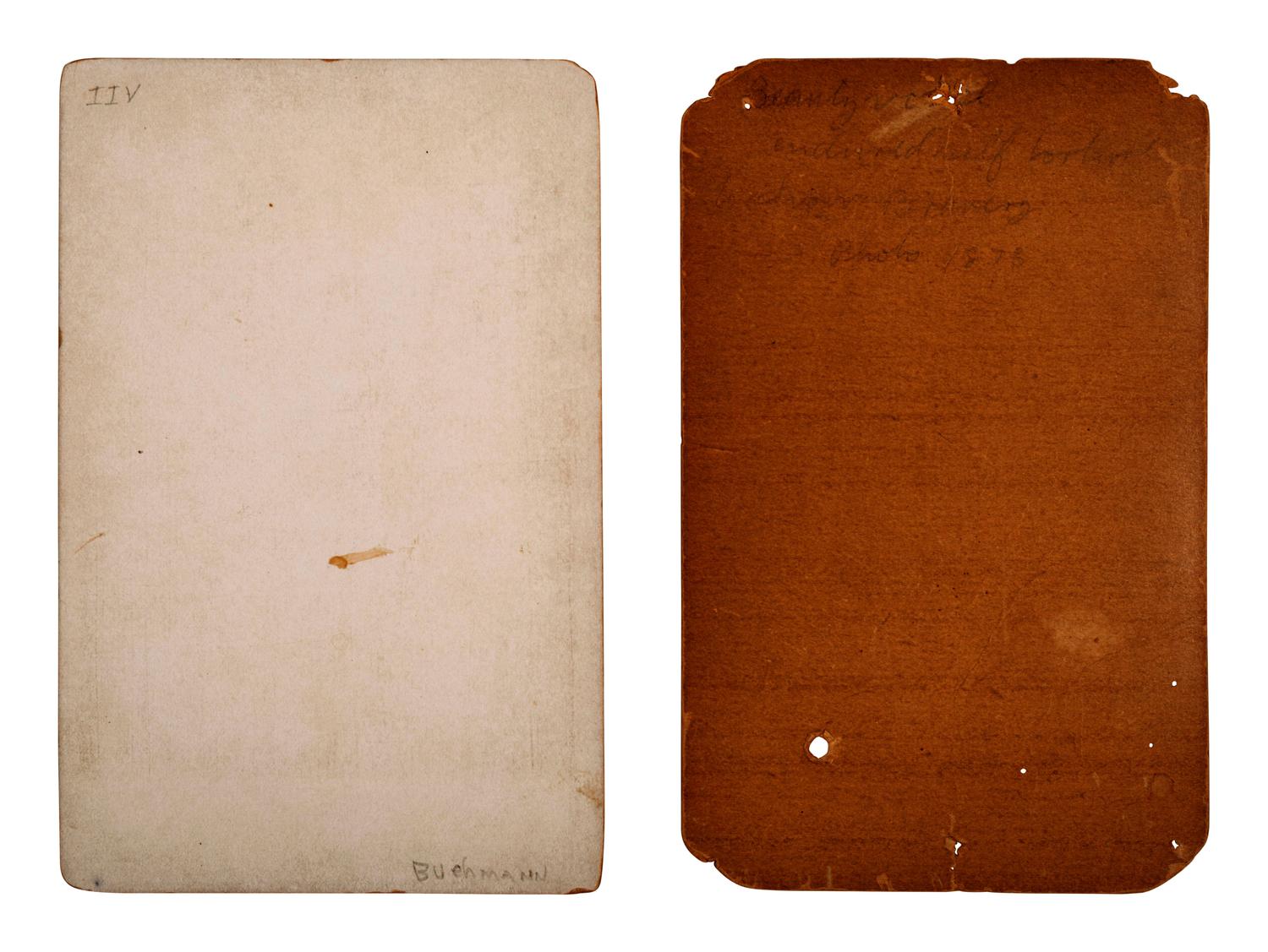 [NATIVE AMERICANS]. 2 cabinet cards of Southwestern Indians, incl. "Apache Chief."