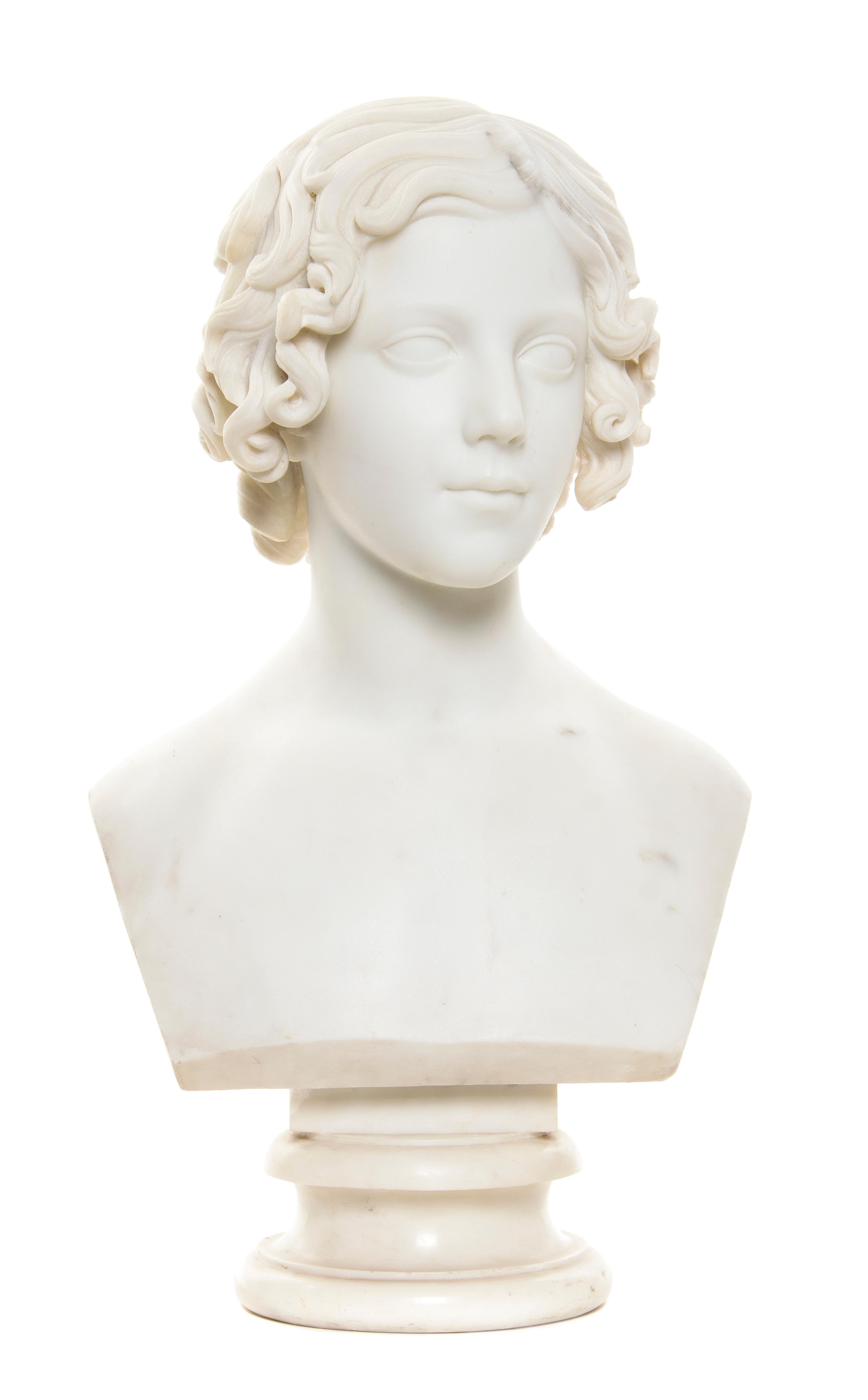An English Carved Marble Bust, Lawrence MacDonald (1799-1878), Height 19 1/2 inches.
