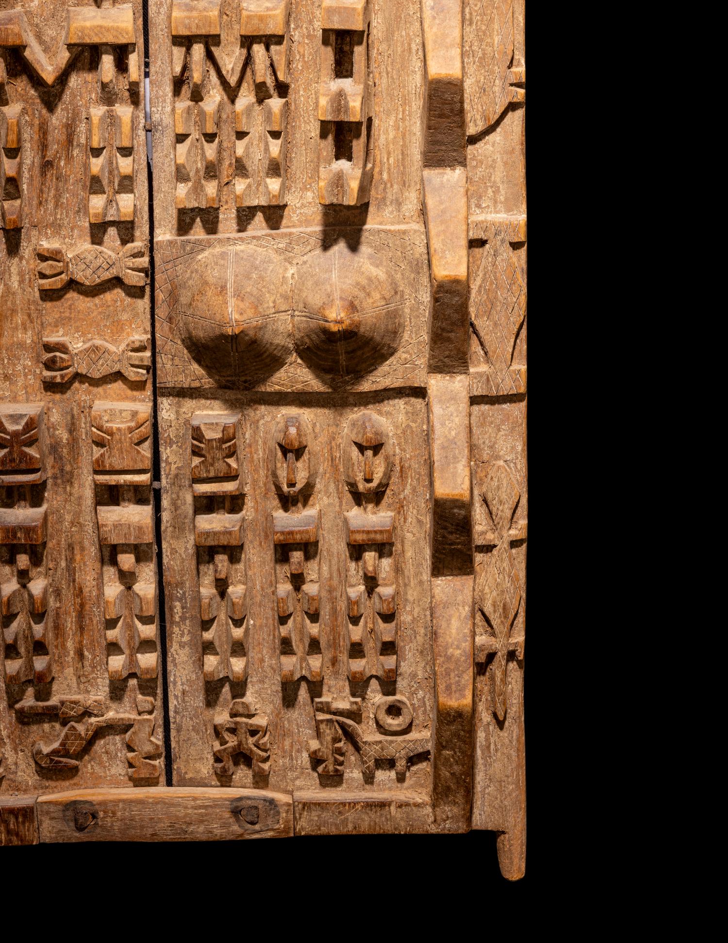 Two Dogon Wood Granary Doors