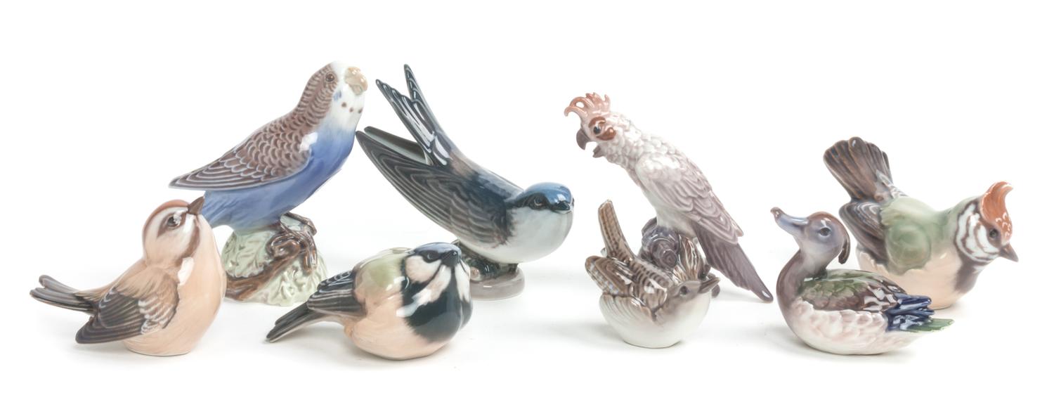 Eight Dahl Jensen Copenhagen Porcelain Figures Height of tallest 4 1/2 inches. — 20TH CENTURY