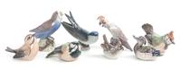 Eight Dahl Jensen Copenhagen Porcelain Figures Height of tallest 4 1/2 inches. — 20TH CENTURY