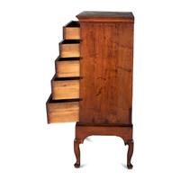 A Queen Anne Cherrywood Chest on Pad Foot Stand