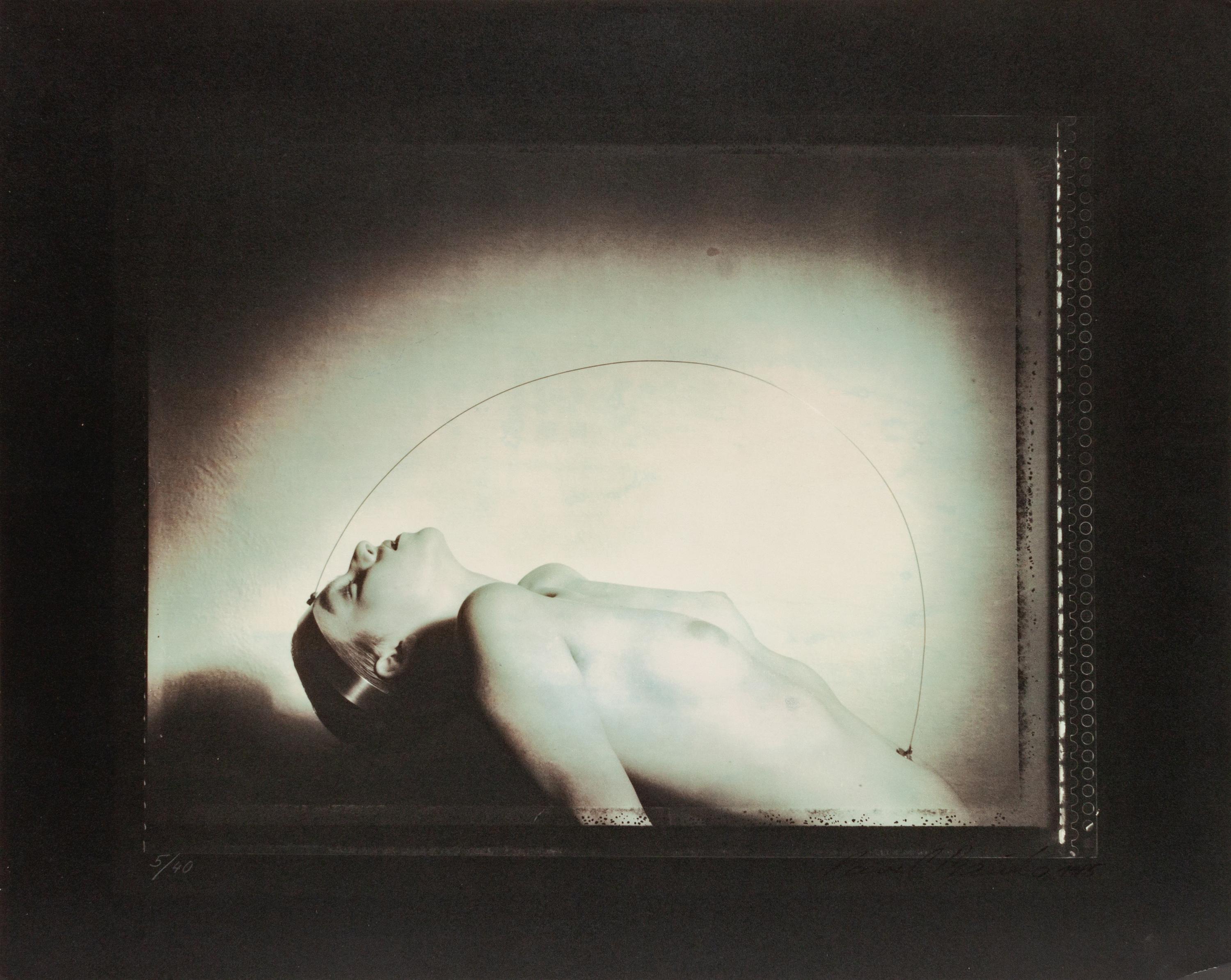 A group of four photographs ( Portrait with Metal Bar , 1984; Nude with Metal Arch , 1985; Touching , 1986; Untitled , 1985)
