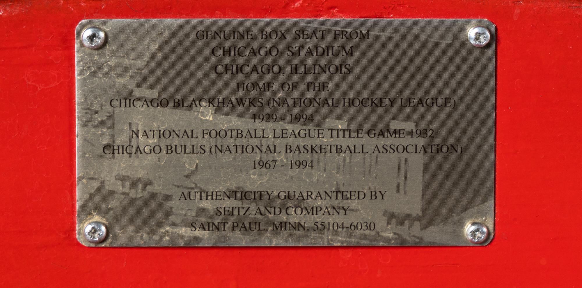 An Original Chicago Stadium Seat Chair From Michael Jordan Rookie Era,