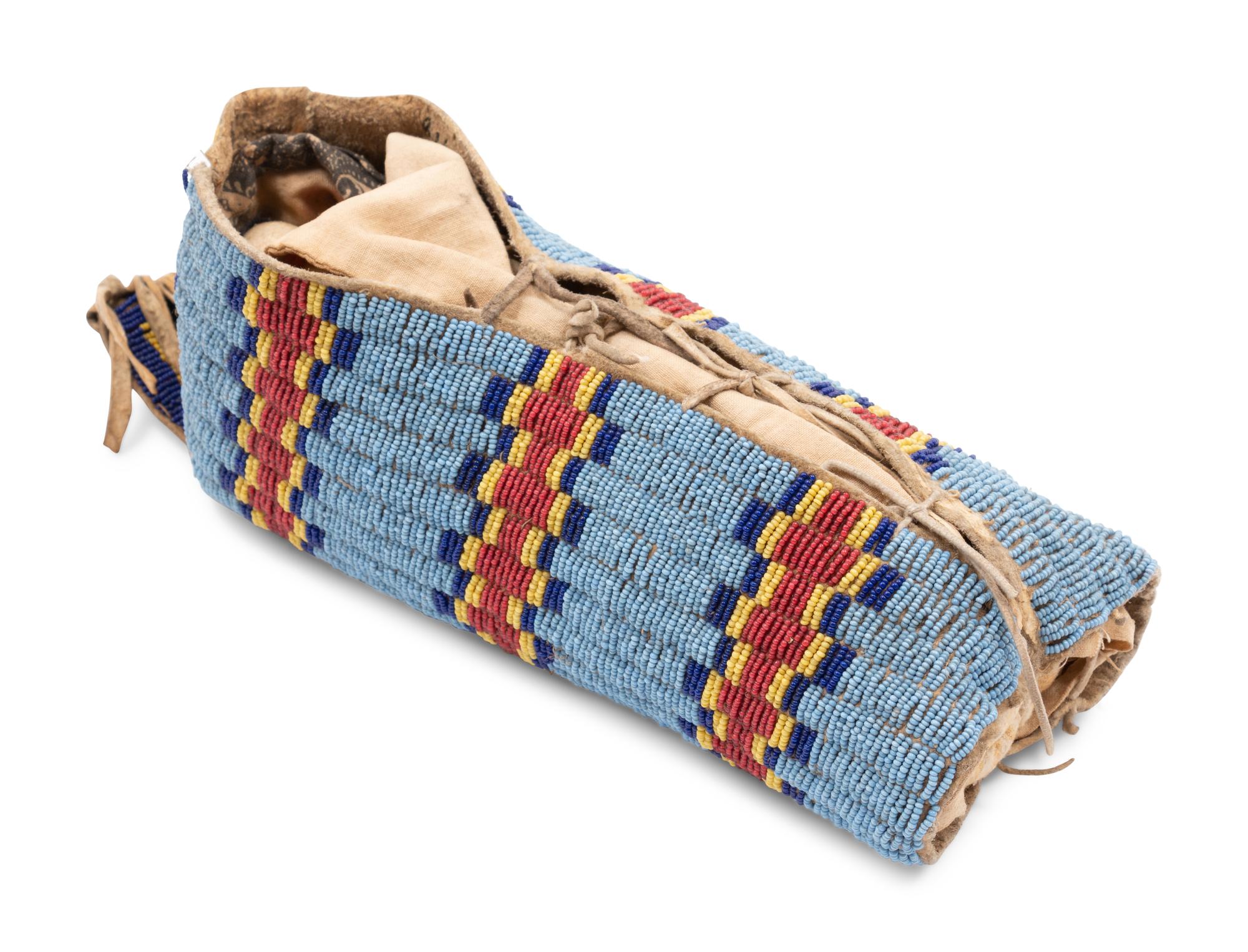 Sioux Beaded Buffalo Hide Toy Cradle