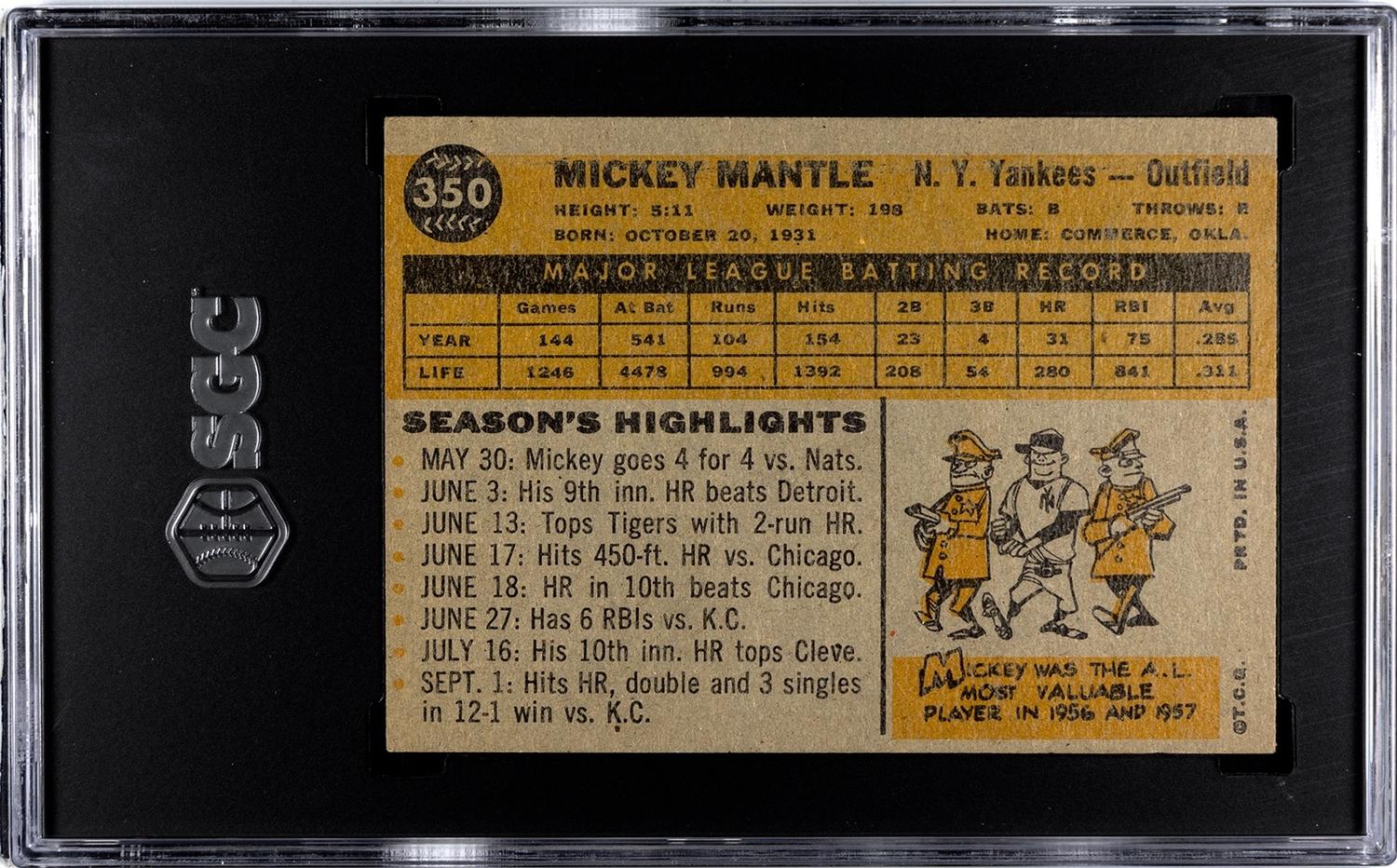A Group of 1960 Topps Mickey Mantle Baseball Cards