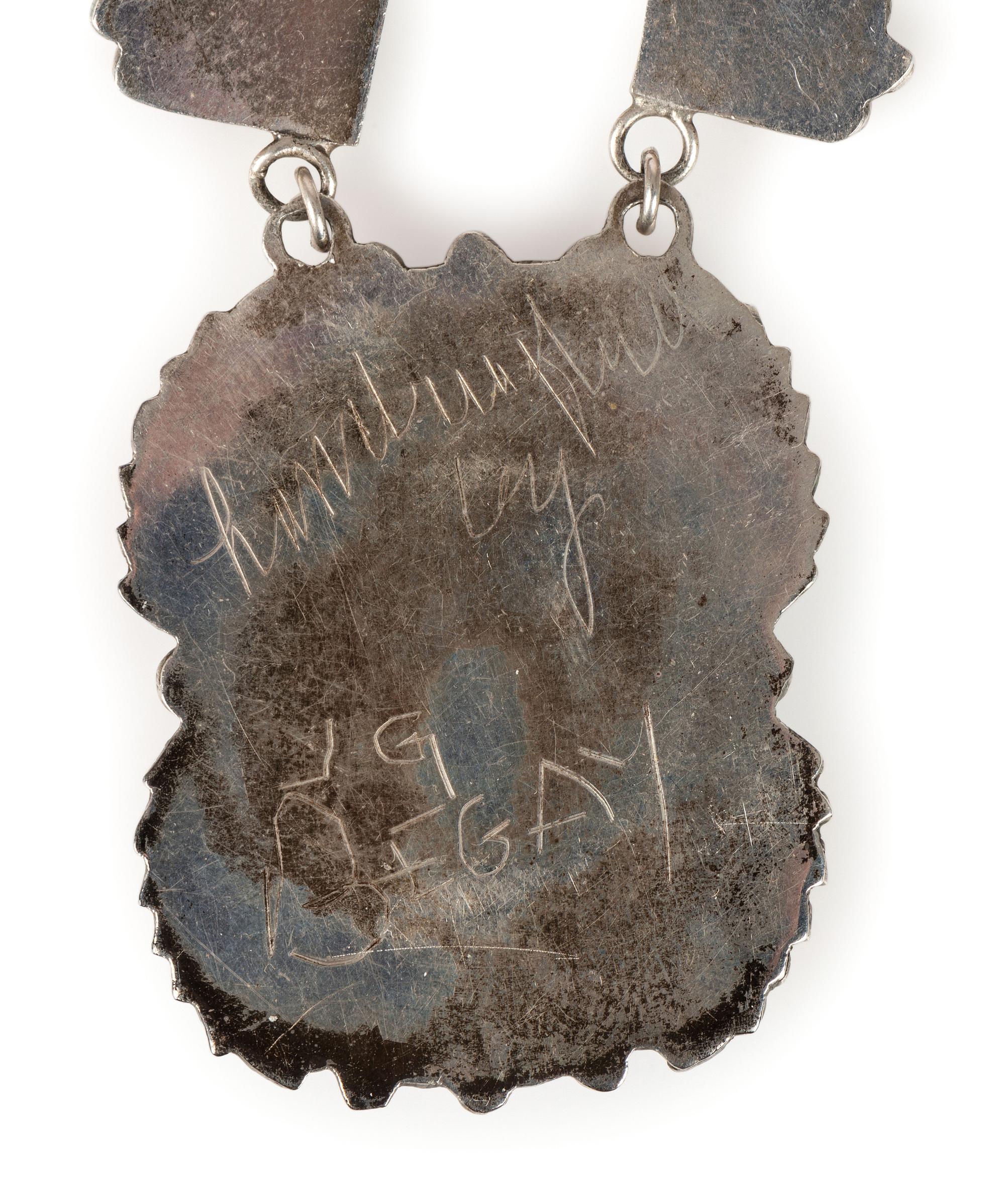 Navajo and Kewa Silver, Coral, and Turquoise Pendants / Necklaces