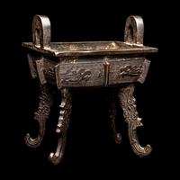 A Chinese Archaistic Style Bronze Vessel, Fang Ding, Ming Dynasty 明 青銅仿古方鼎