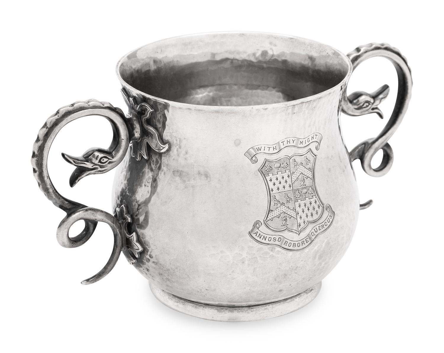A Victorian Silver Caudle Cup