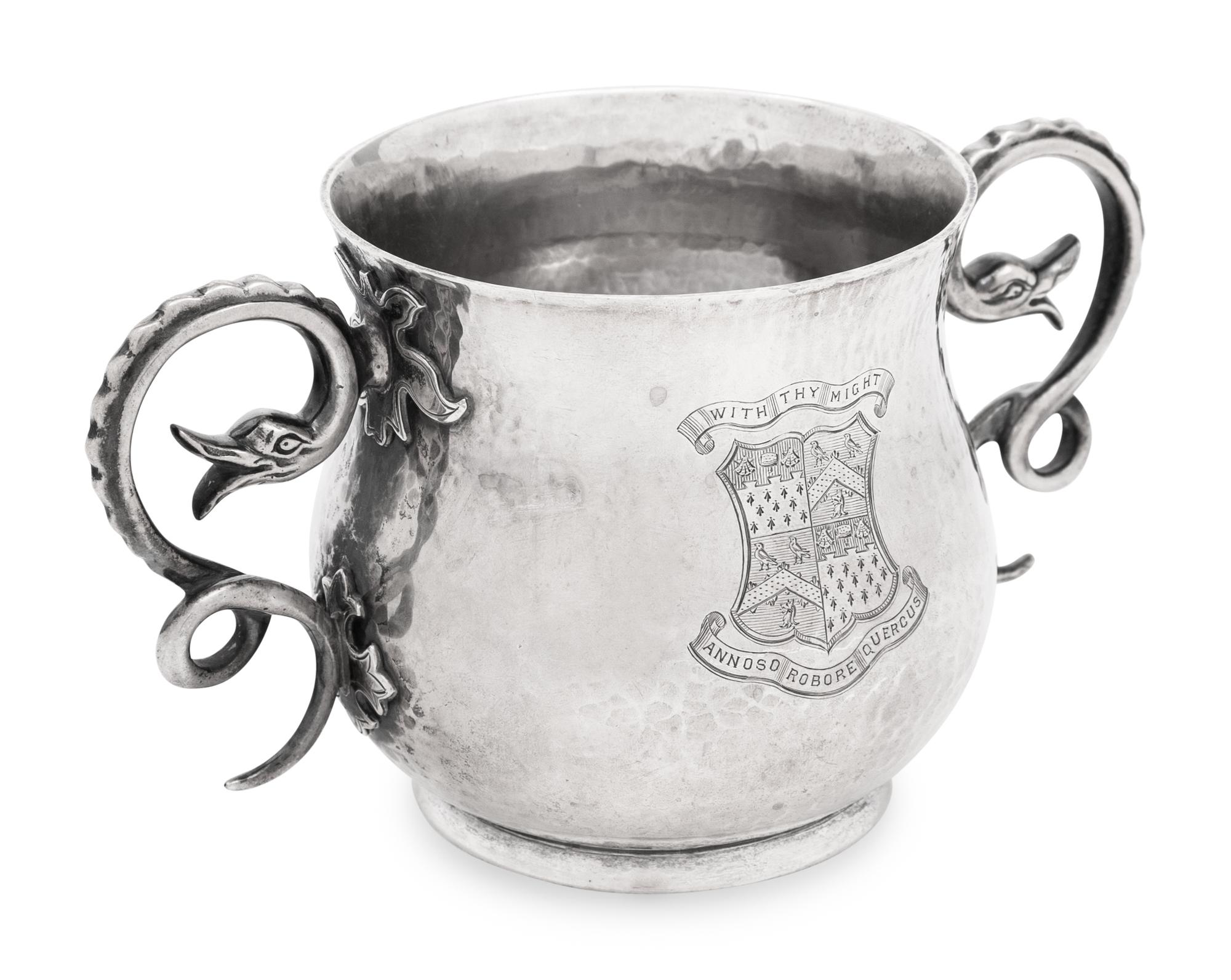 A Victorian Silver Caudle Cup
