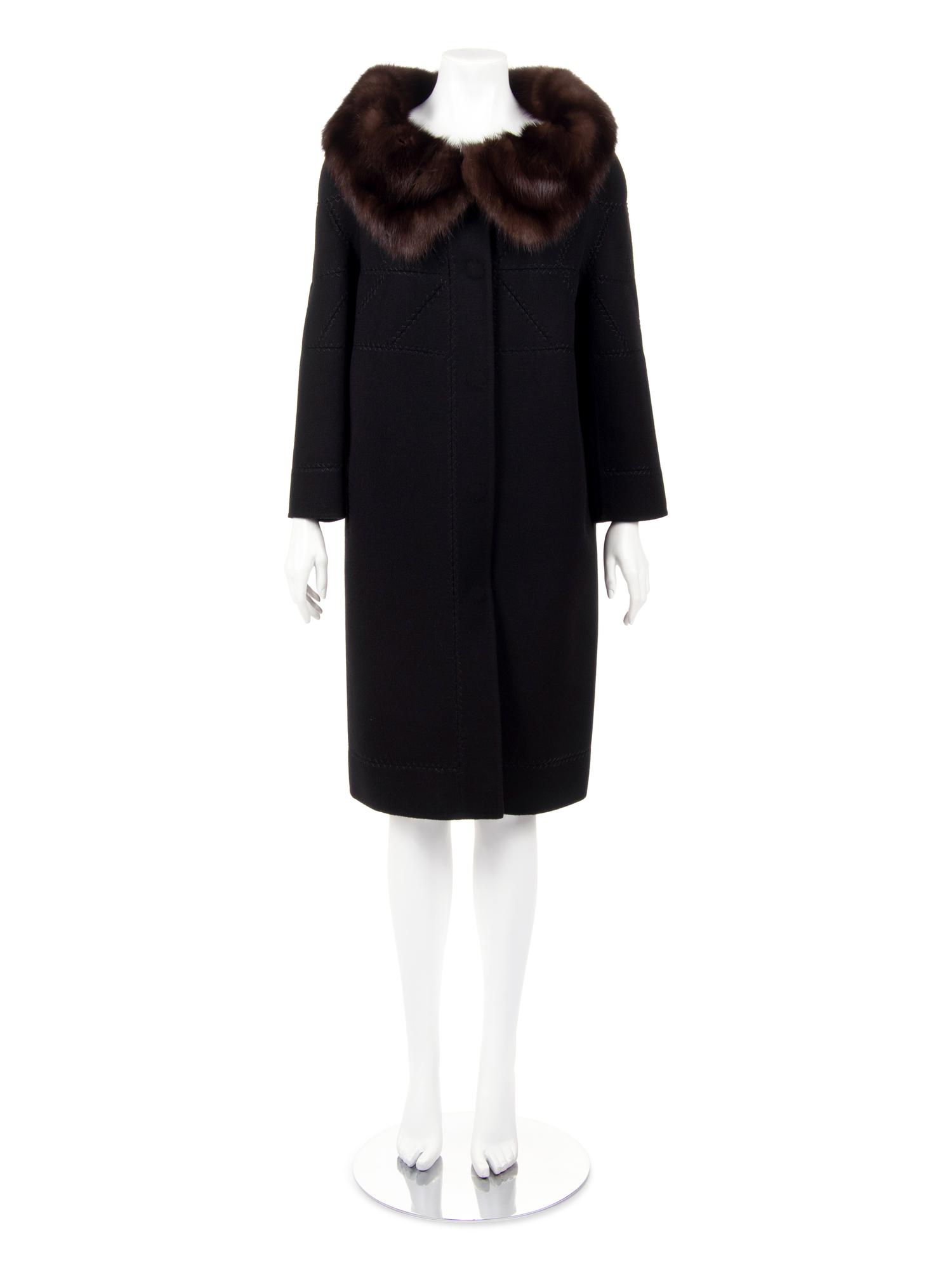 J. Mendel Cashmere Coat with Sable Collar