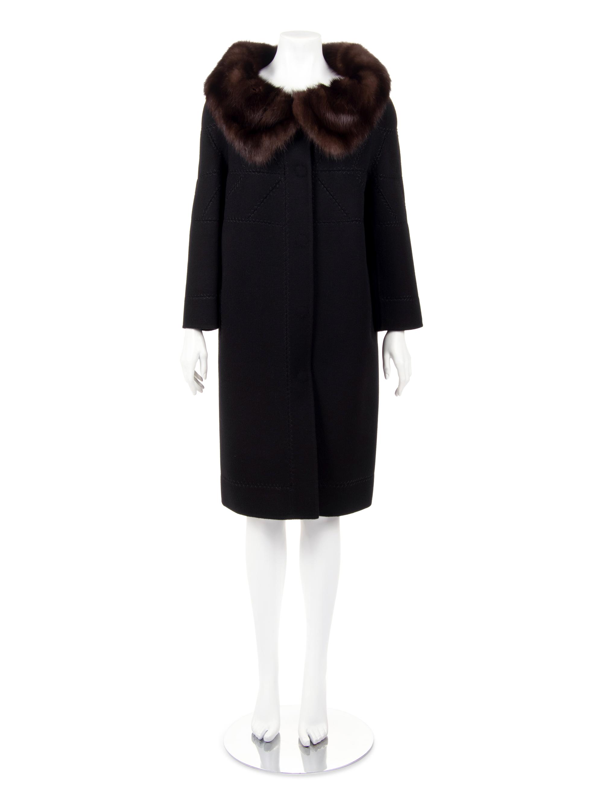J. Mendel Cashmere Coat with Sable Collar