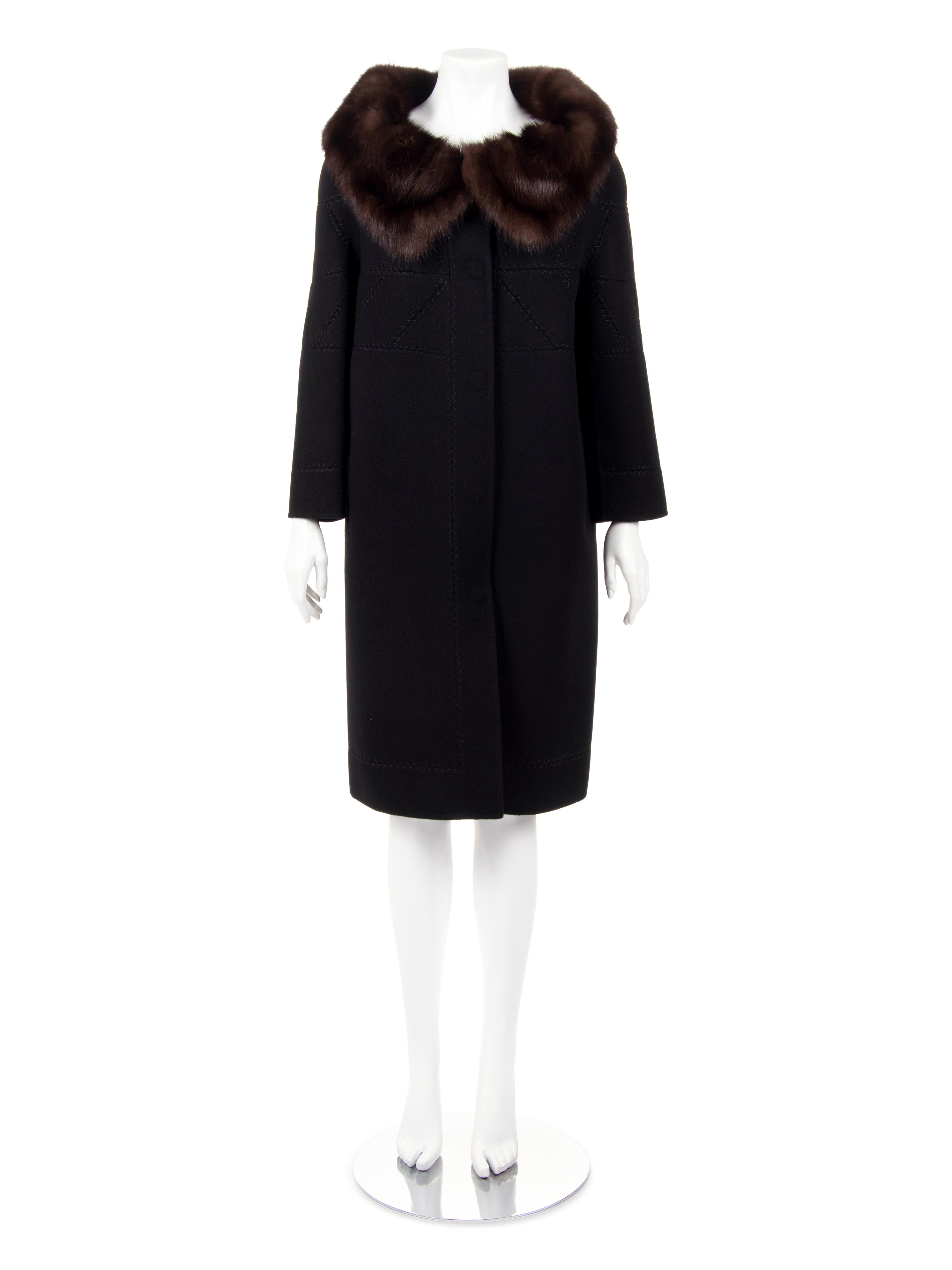 J. Mendel Cashmere Coat with Sable Collar