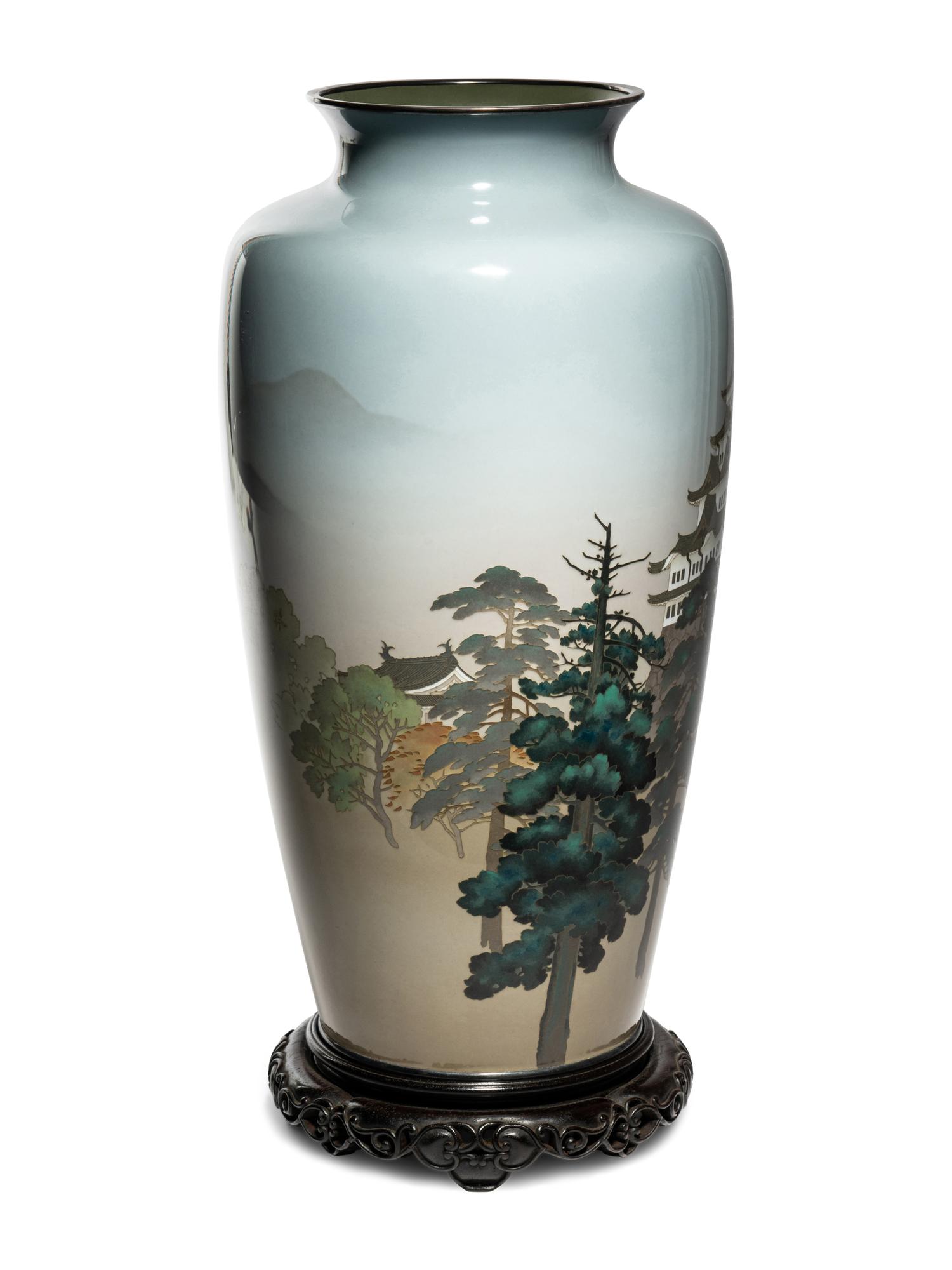 A Pair of Large Japanese Presentation Cloisonné Vases