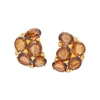 VERDURA, BROWN ZIRCON AND YELLOW DIAMOND CLIP EARRINGS