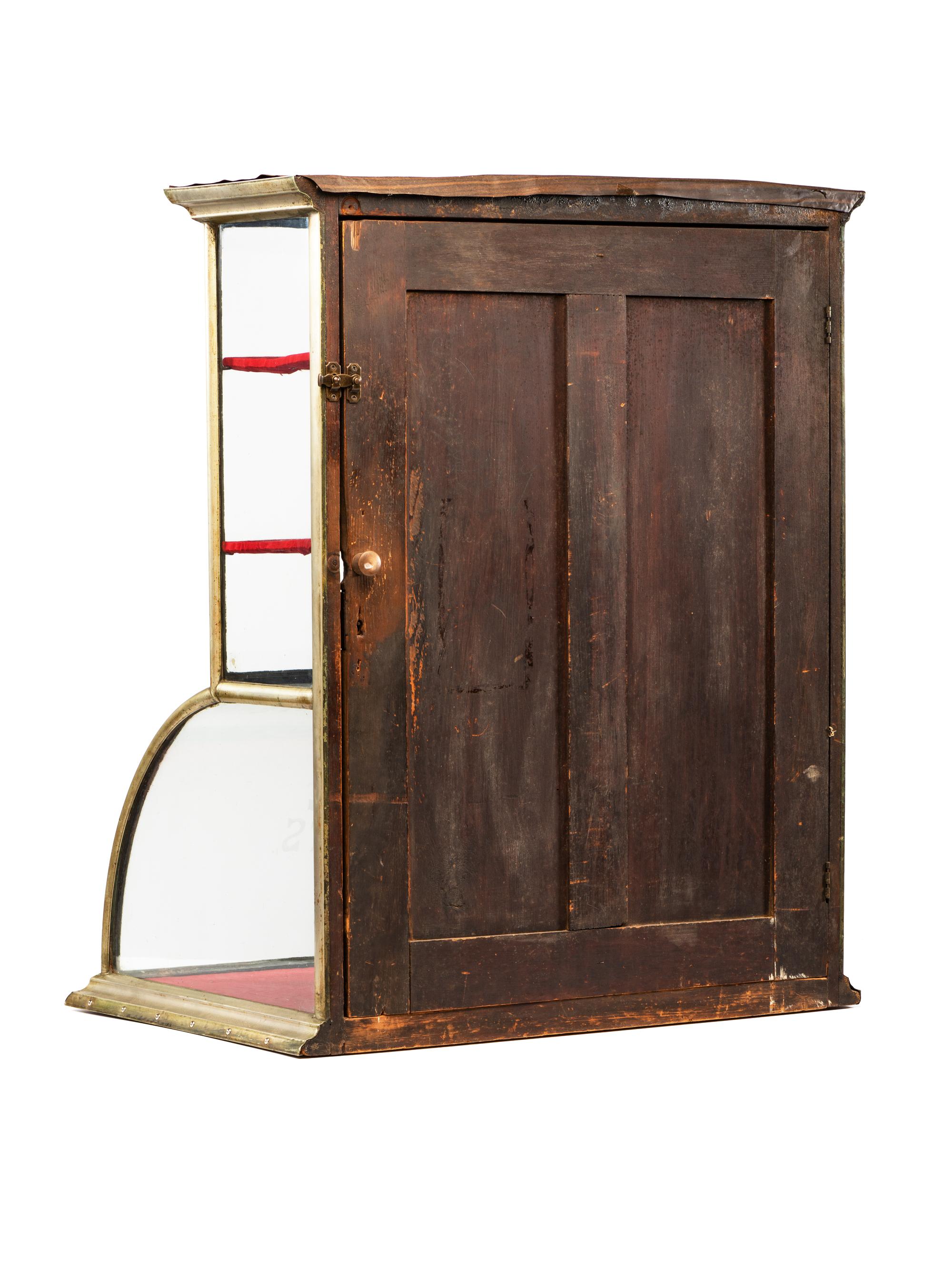 Two Curved Metal Frame Countertop Display Cases