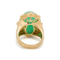 CREVOSHAY, YELLOW GOLD AND GREEN CHALCEDONY RING
