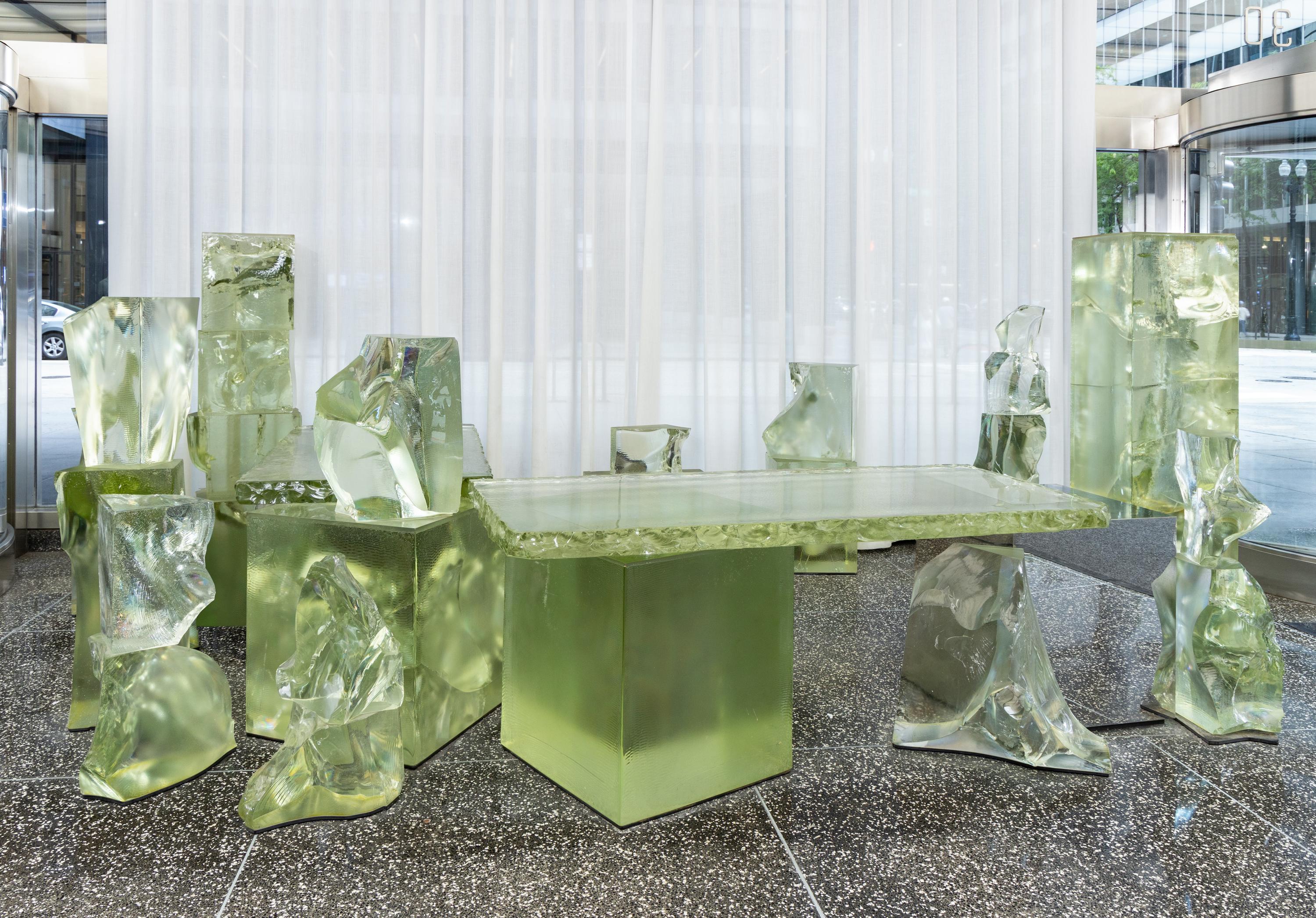 Frank Gehry (American, 1929–2025) — Icehenge Desk from the lobby of the Inland Steel Building