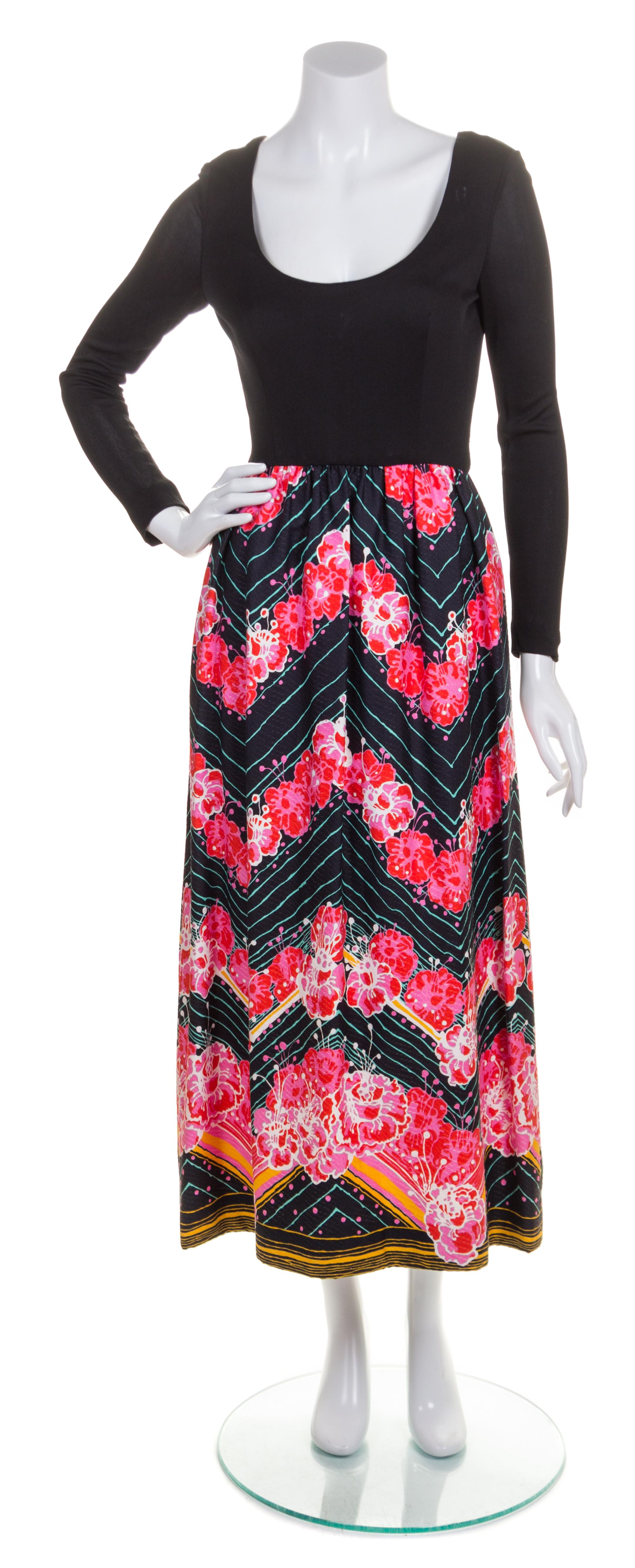 A Geoffrey Beene Black Floral Dress,