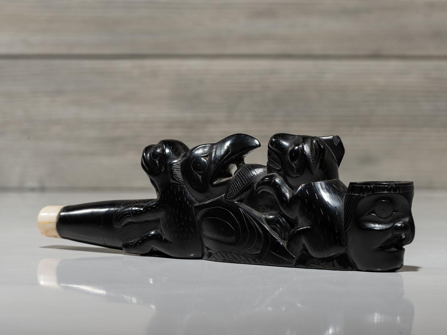 Haida Carved Argillite Pipe