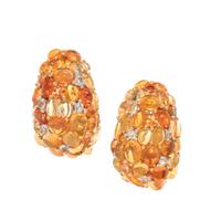 FIRE OPAL AND ORANGE SAPPHIRE EARCLIPS