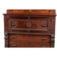 A Walnut and Curly Maple Desk and Bookcase by Jacob Werrey (1838-1893)