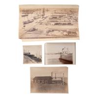 [EARLY PHOTOGRAPHY] -- [TRANSPORTATION]. A group of silver gelatin and albumen photographs of steamships, boats, and harbors, including the Bailey Gatzert on the Columbia River, comprising: