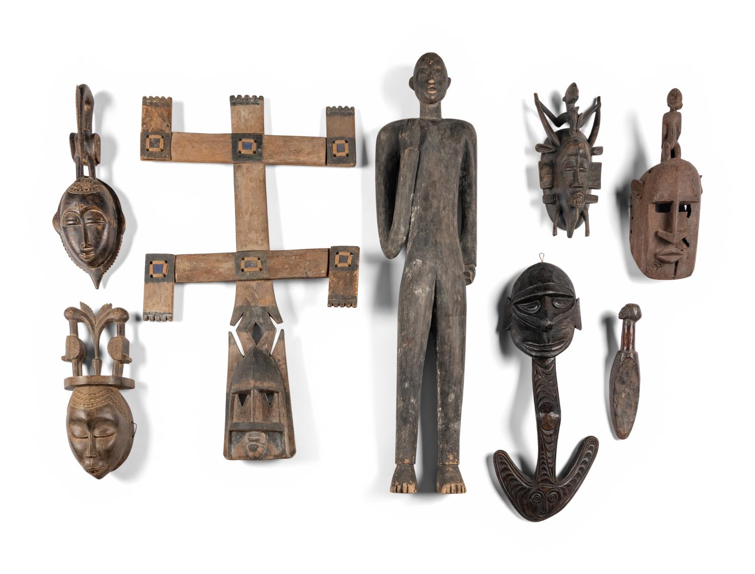 Fourteen Ethnographic Wood Items