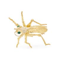 YELLOW GOLD AND DIAMOND GRASSHOPPER BROOCH