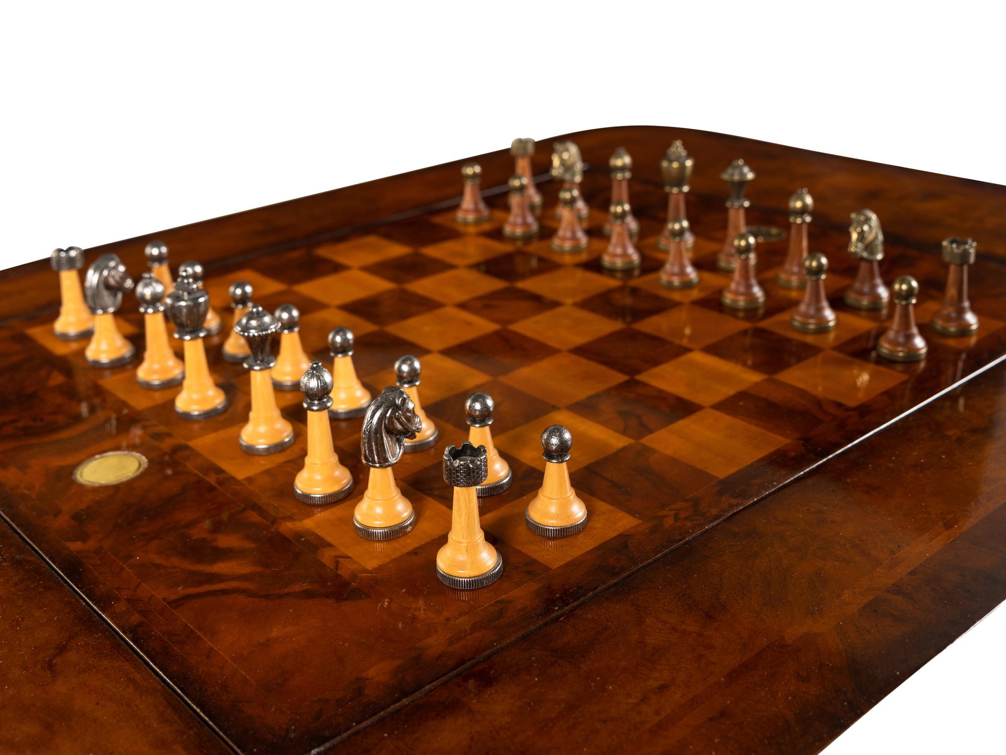 A Regency Style Walnut Game Table