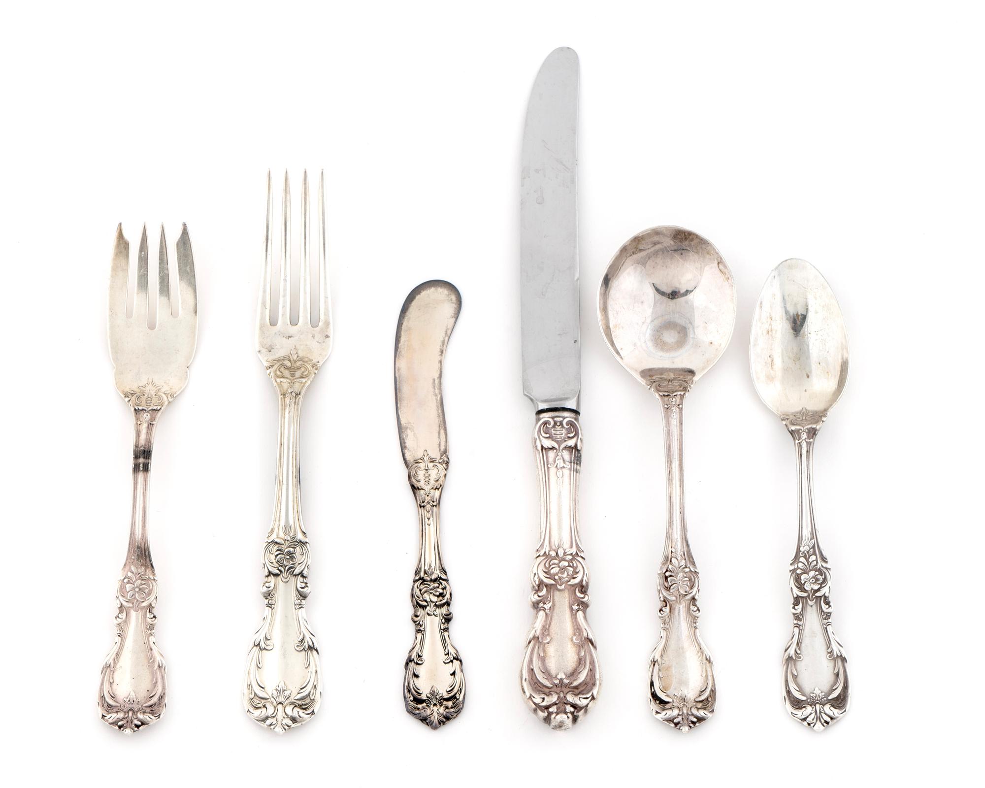 An American Silver Flatware Service for Eight — Reed and Barton, 20th Century