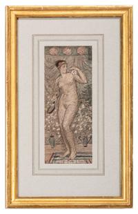 A Female Nude Study (a sketch for "Battledore") , 1868-70