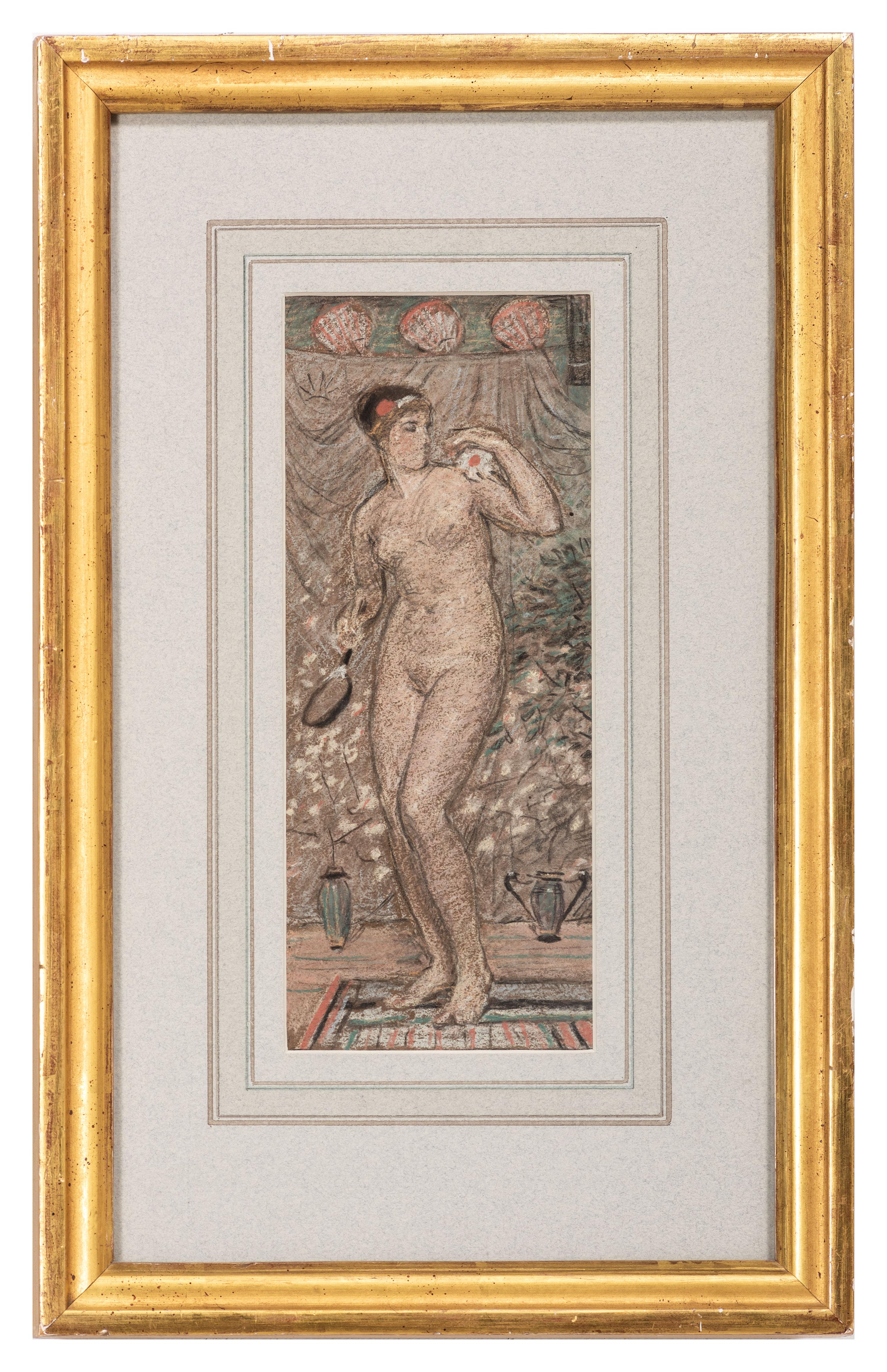 A Female Nude Study (a sketch for "Battledore") , 1868-70