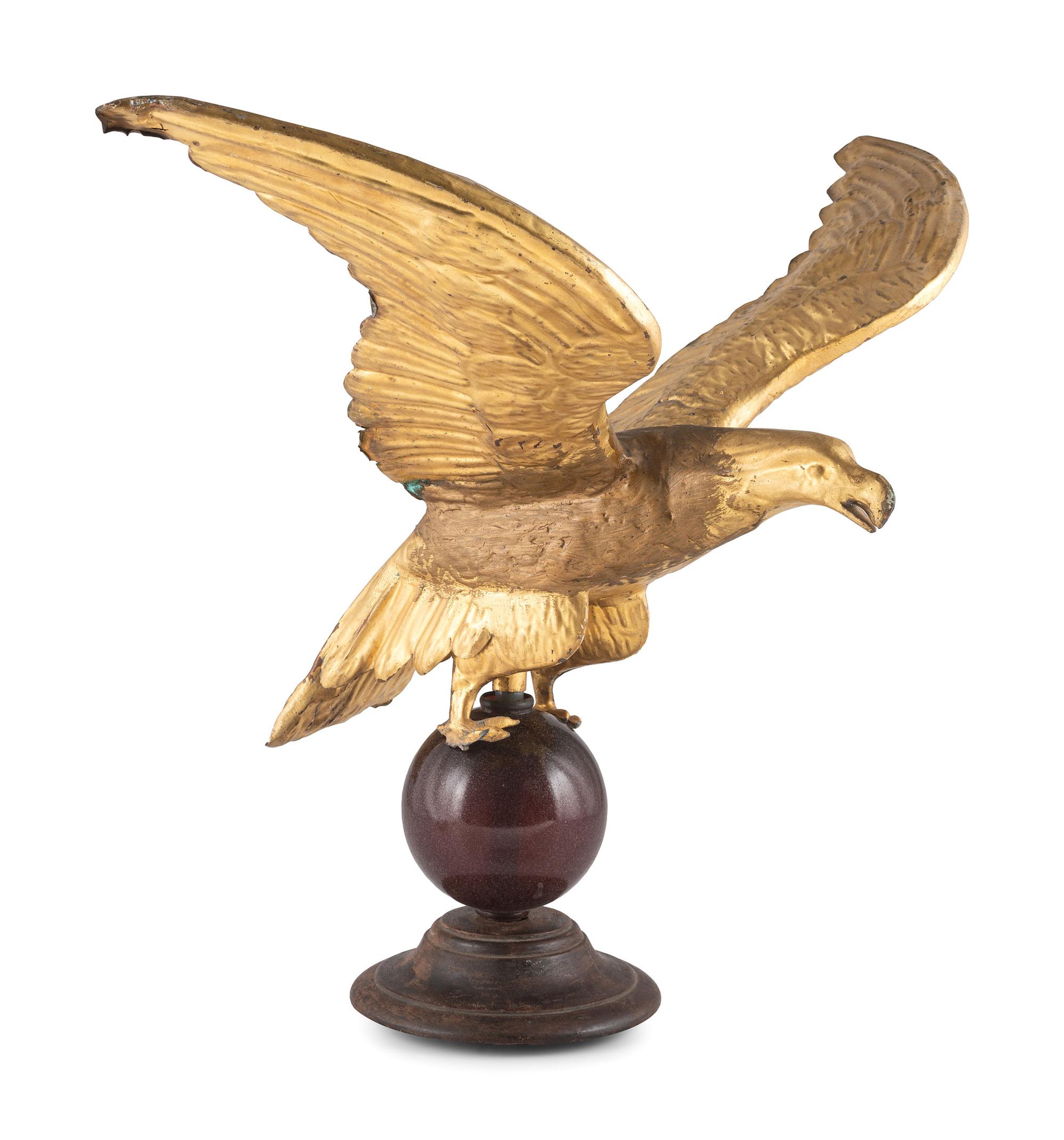 A Molded and Gilt Copper Eagle Form Weathervane