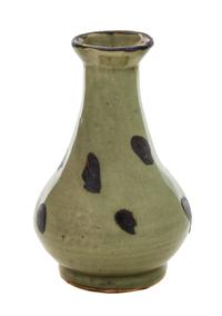 A Celadon Glazed Iron Spotted Porcelain Vase