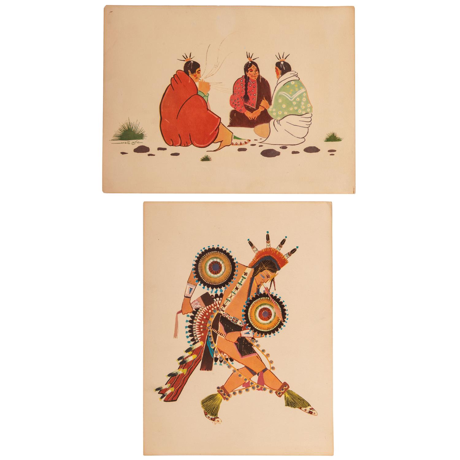 [VISIUAL ARTS IN OHIO AND SOUTHWEST]. A group of 8 items related to visual arts, highlighted by exhibition catalogs and Native American prints, comprising: