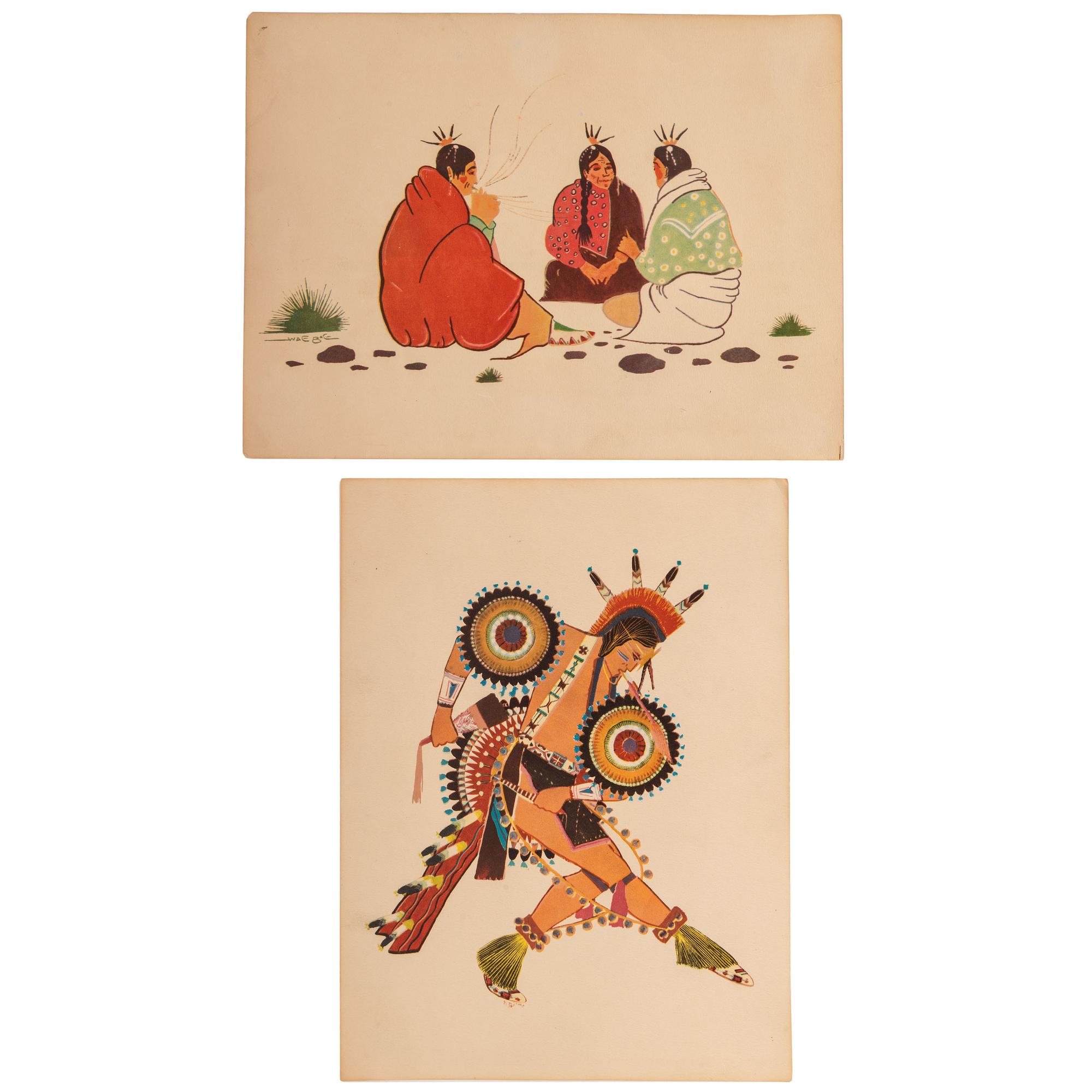 [VISIUAL ARTS IN OHIO AND SOUTHWEST]. A group of 8 items related to visual arts, highlighted by exhibition catalogs and Native American prints, comprising: