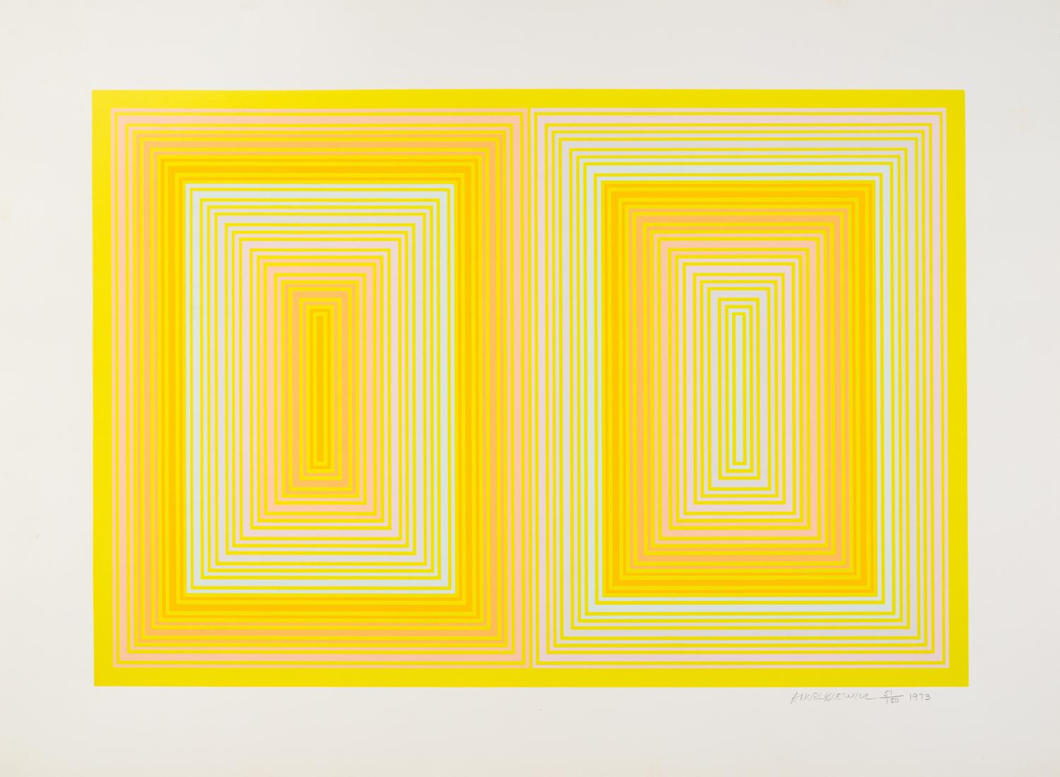 Richard Anuszkiewicz, (American, b. 1930), Untitled, 1973 (two works)