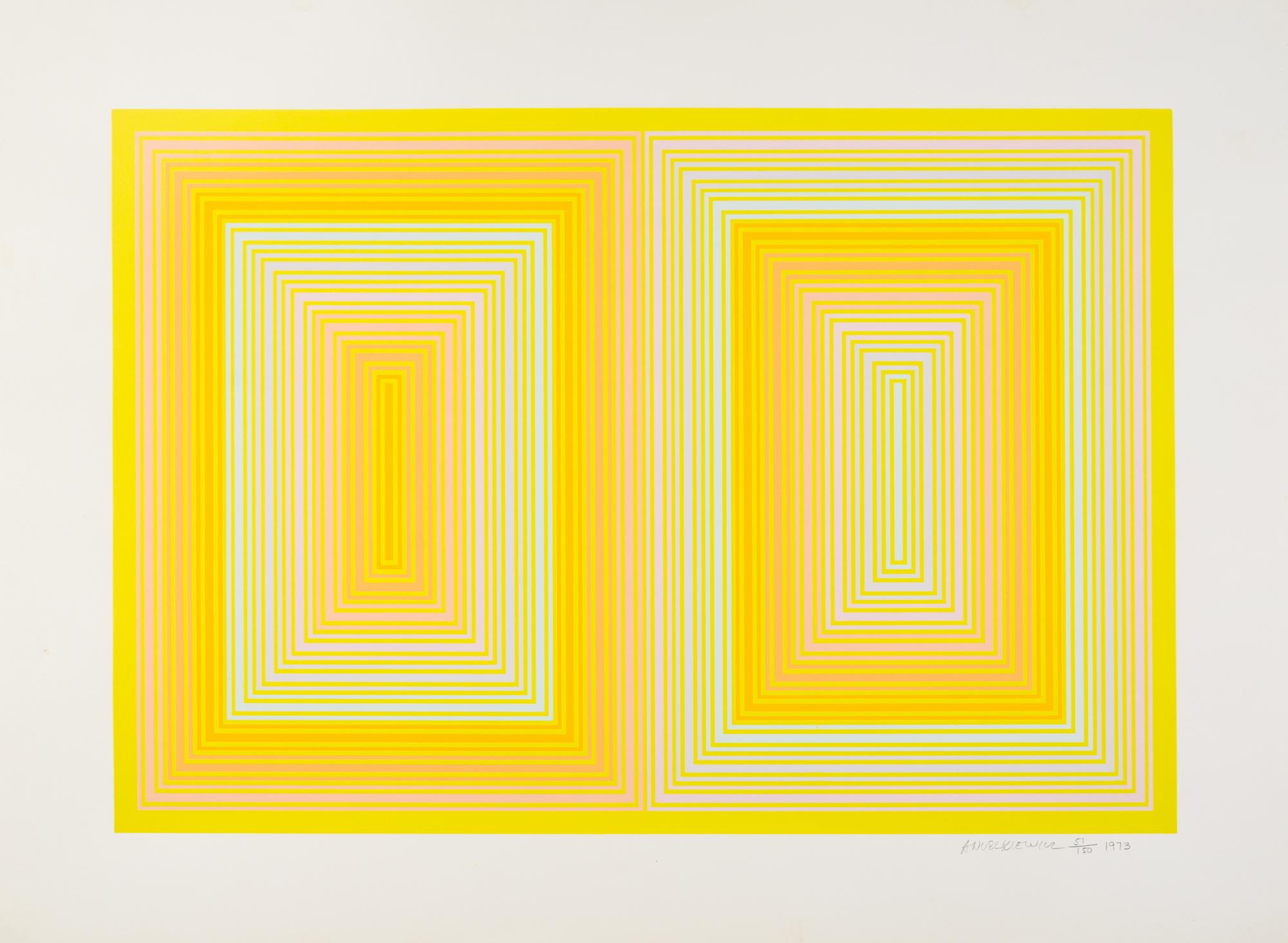 Richard Anuszkiewicz, (American, b. 1930), Untitled, 1973 (two works)
