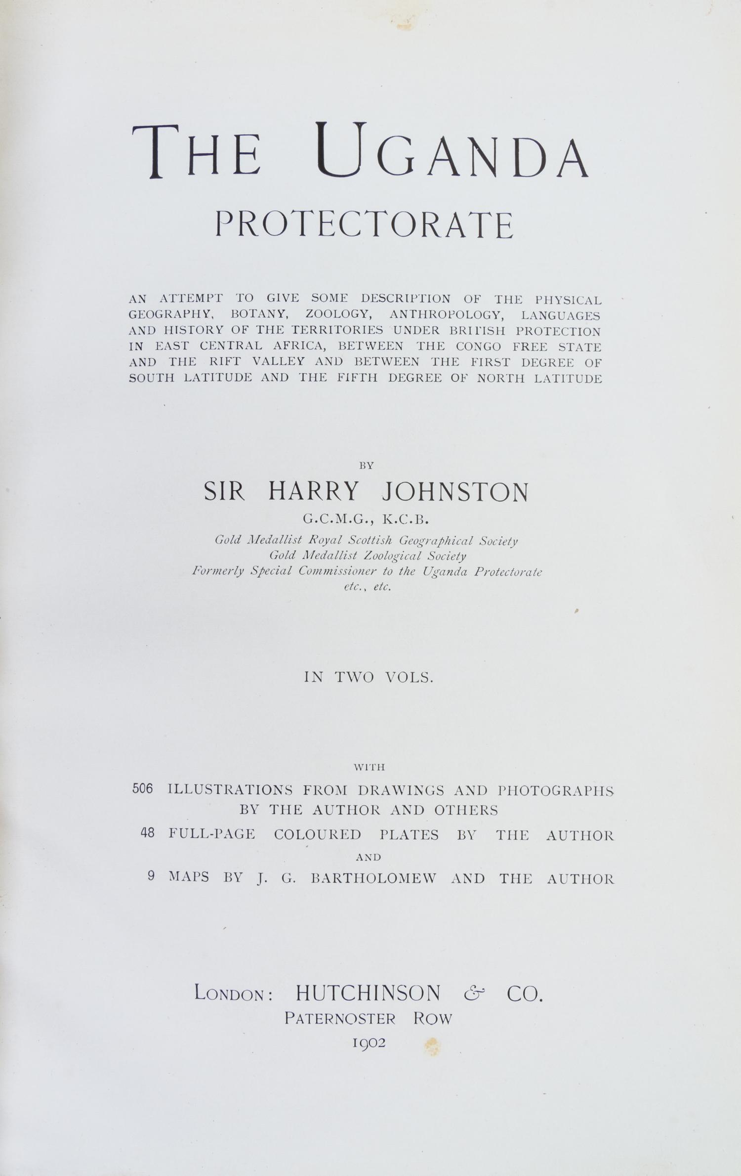 (AFRICA) STANLEY, HENRY M. In Darkest Africa... London, 1890. 2 vols. With The Uganda Protectorate. London, 1902. 2 vols.