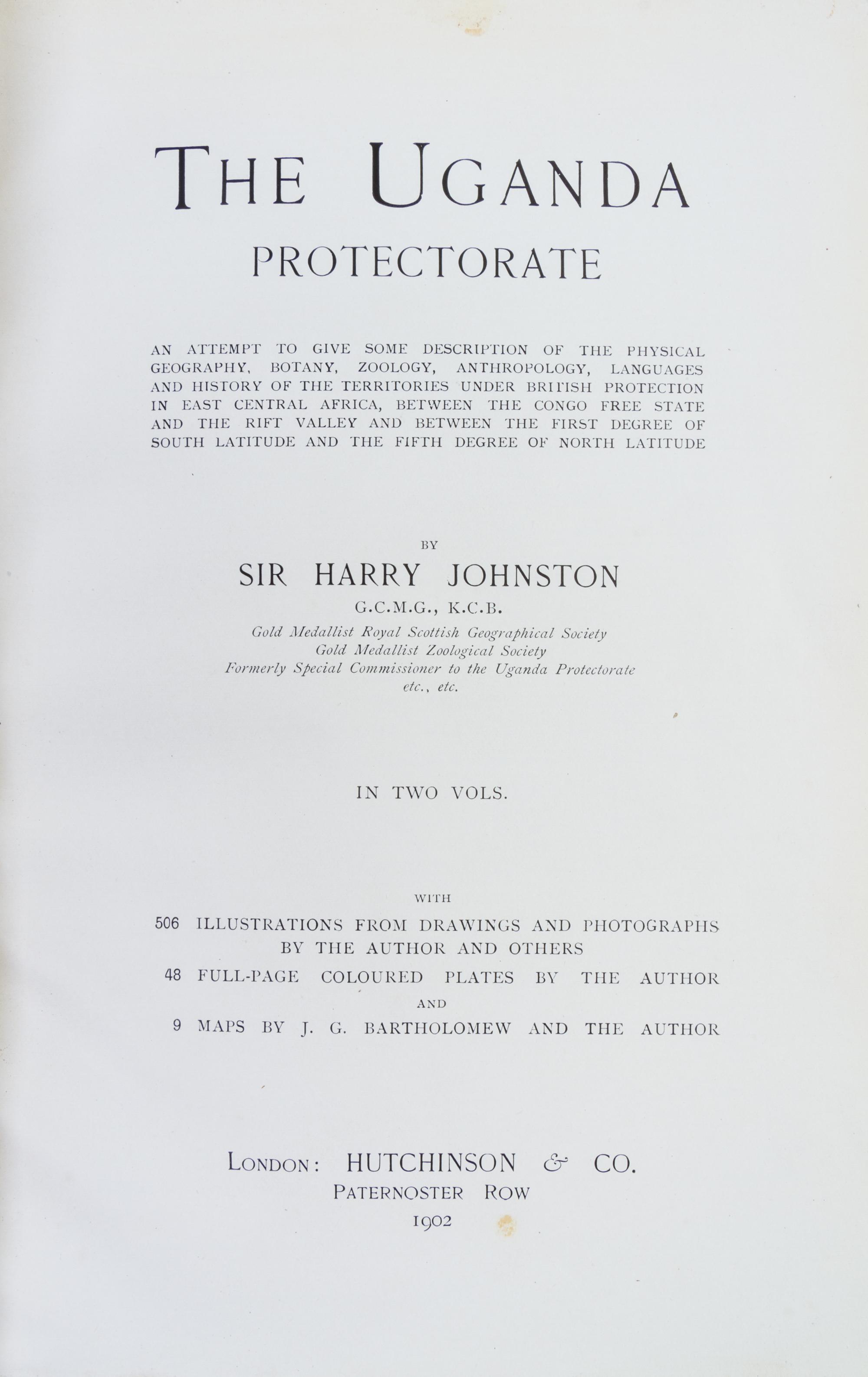 (AFRICA) STANLEY, HENRY M. In Darkest Africa... London, 1890. 2 vols. With The Uganda Protectorate. London, 1902. 2 vols.