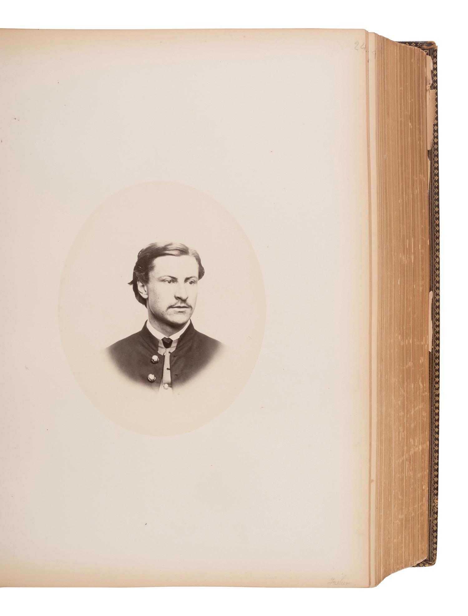 [CIVIL WAR]. The Class of 1865 Harvard College. Cambridge, MA. Yearbook containing albumen photographs of grounds, faculty, and students who later served in the Civil War.